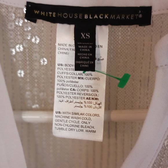 White House‎ Black Market Sparkly Sheer Blouse xsmall - Picture 4 of 6